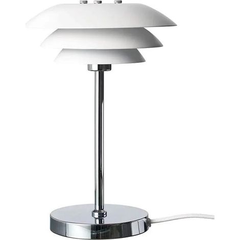 Dyberg Larsen DL20 lámpara de sobremesa blanca 30 cm diámetro 20