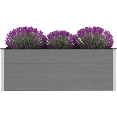 Jardinière, Pot de Fleurs d'extérieur, Lit surélevé de jardin WPC 150x50x54 cm Gris OIB1423E (1/3)