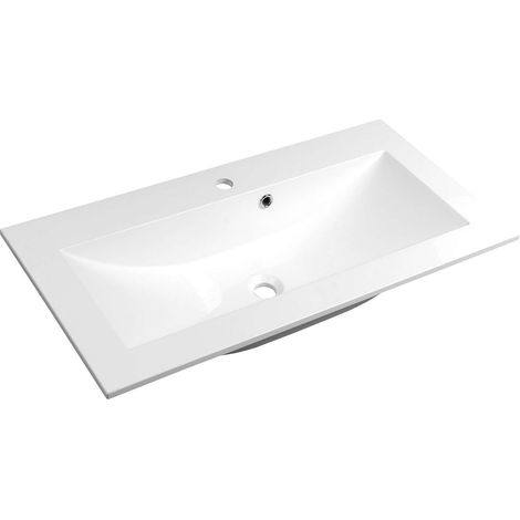 Sapho Yukon - Lavabo da incasso 900x450 mm, con troppopieno, foro per rubinetto, bianco 55900 (1/5)