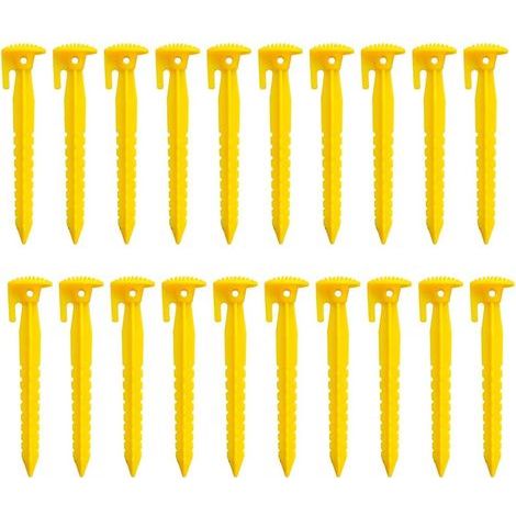 Piquet Tente Plastique, 20 Pièces Piquets Camping Durables Plastique, Clous Tente Plastique, Visser Piquets Tente, Clous Tente D'extérieur, Piquets Camping Auvent, Pour Fixer Tentes, Auvents, Fleurs (1/5)