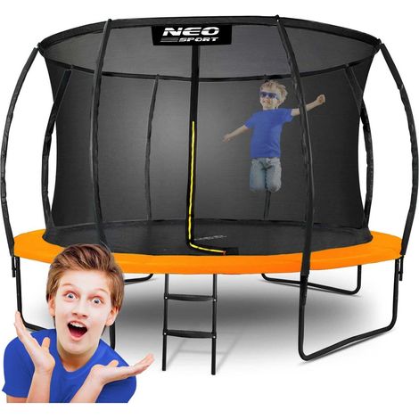 Trampolino da giardino profilato 12 piedi/374 cm con rete interna Neo-Sport