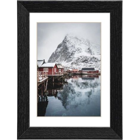 Cadre photo en bois "Oslo", noir, 10 x 15 cm