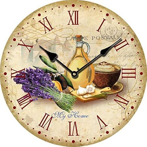 Horloge murale de cuisine antique nostalgie rustique à quartz sans bruit Horloge de cuisine 30 cm (1/5)