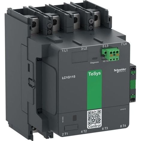 Contacteur TeSys LC1G 185A 440V 4P AC3 Standard 100-250V AC-DC bobine - LC1G1854KUEN