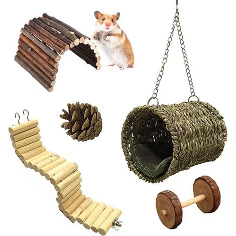 Jouets à mâcher pour hamsters, lot de 5 jouets pour perroquets ou hamsters, Bridge L (1/5)