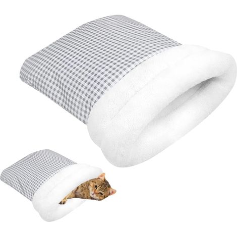 Sac de Couchage pour Animaux de Compagnie, Panier pour Chien et Chat, Lit d'hiver Semi-fermé pour Chat, Nid Doux et Chaud pour Chien, Lavable, pour Salon, Chambre, Canapé d'angle (1/5)