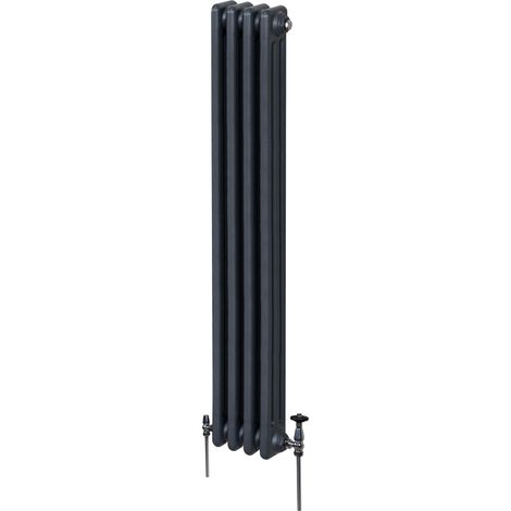 Traditional 3 Column Radiator - 1800 x 202mm - Anthracite Grey (1/5)