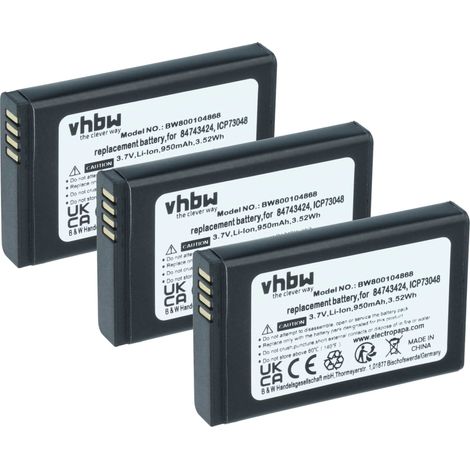 vhbw 3x Akku kompatibel mit Nortel Kirk 4080 schnurlos Festnetz Telefon (950 mAh, 3,7 V, Li-Ion) (1/5)