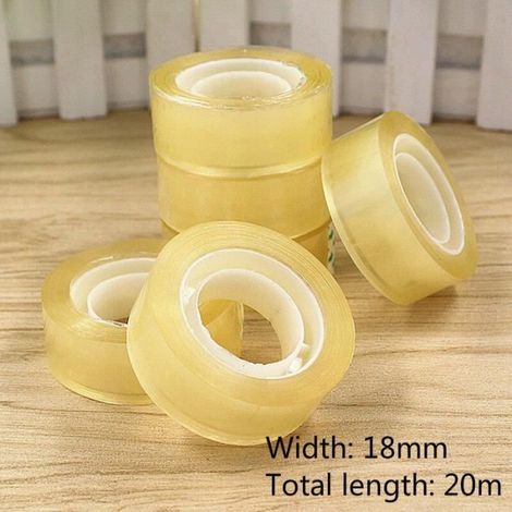 Rouleau de ruban Scotch 18mm x 20m, ne change pas de couleur pendant longtemps, résistant à l'humidité et aux tache 6pcs -GZ1690 (1/4)