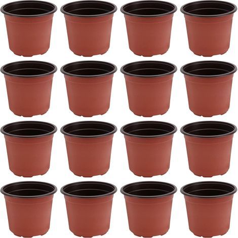 Lot de 50 pots de semis en plastique, pots de fleurs, pots de plantes, plastique fluide (1/5)