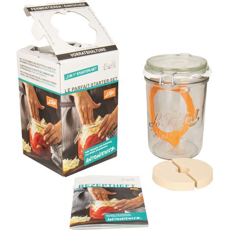 Le Parfait Drahtbügelglas 1000 ml inkl. Gummiring zum fermentieren / einmachen