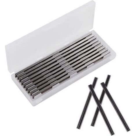 10 Pièces Fer de Rabot 82mm HSS Lames de Raboteuse Fers Réversibles Carbure Ensemble de Rabot Electrique Lame 82x5.5x1.2mm, pour Rabots Makita, Black & Decker, Bosch, DeWalt et Elu (1/4)