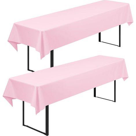 2er-Set Biertischhussen 250x100cm Rosa, Polyester, waschbar, knitterfrei