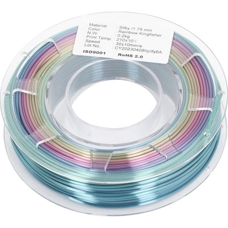 Filament PLA pour imprimante 3D, 1.75mm, dégradé de couleur arc-en-ciel, pour ANYCUBIC, 200g (1/5)