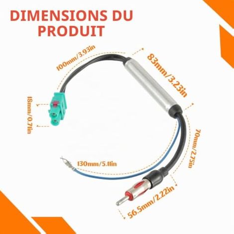 Adaptateur D'antenne Double Fakra Z vers DIN (1/4)