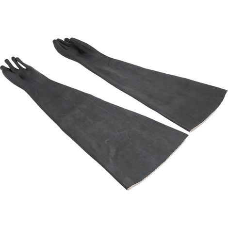 1 Paire Gants de Sablage Renforcés Résistants 82cm Latex pour Cabine de Sablage Protection Travaux (1/5)