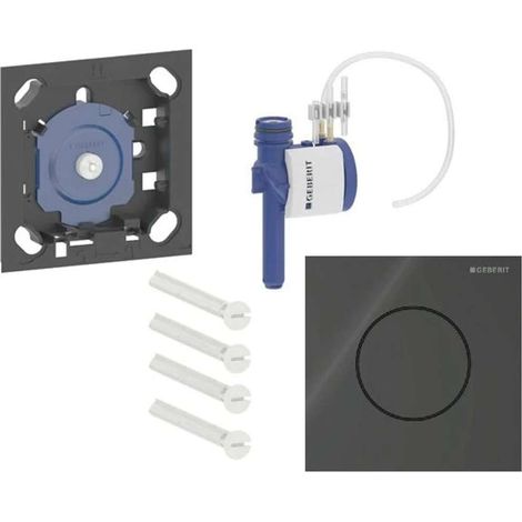 Geberit - Control neumático de descarga para urinario tipo 40, vidrio/negro 116.014.SJ.1
