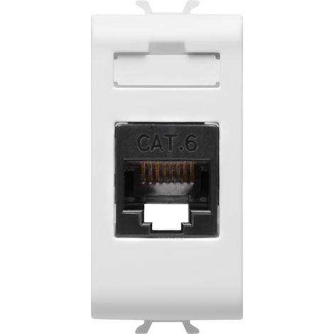 CONNECTEUR RJ45 1M CAT. 6 UTP BLANC SAT. GEWISS GW15423