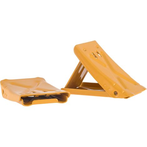 alca® Unterlegkeile Auffahrkeile Metallkeile klappbare Keile Mini 2 Stück 680 kg Traglast je Bremskeil