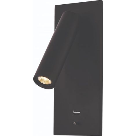 Applique Murale Intérieure LED Encastrable 3W Noir Mat ZAMBELIS H65 - 24 ° - Blanc chaud - 3000K (1/3)