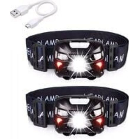 Lampe Frontale Led Rechargeable USB Torche Frontale Puissante avec 400LM, 8 Modes d’Eclairage, IPX4 Étanche, Détecteur de Mouvement pour Pêche, Camping, Randonnée, Cyclisme, Lecture (1/5)