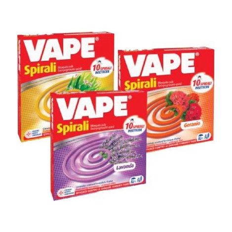 SPIRALE ANTI ZANZARE VAPE - PROFUMAZIONI VARIE CF=PZ 10- 24 confezioni