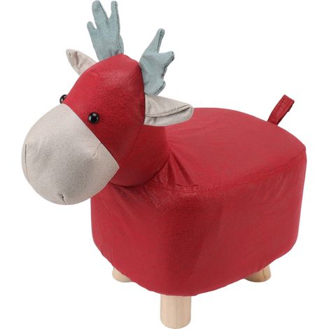 Tabourets antidérapants animaux en forme de girafe mignonne et souple, petits tabourets pour enfants, rouges