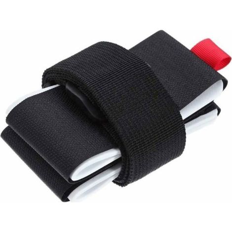 Sangle Porte-Ski - 120 cm - Noir - Pour Enfants Et Adultes - Réglable Avec Poignets Rembourrés - Lot De 2 (1/4)