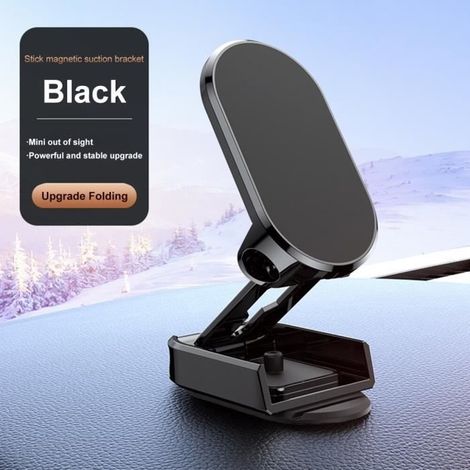Faltbare magnetische Autohalterung mit GPS für iPhone 13, 12 und Samsung, Schwarz (1/4)