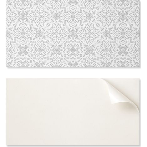 Panel decorativo autoadhesivo de vinilo de 100x50 cm con estampado floral y adornos.