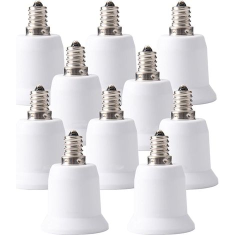 E14 auf E27 Fassungsadapter, Lampenfassungskonverter für Lampen und LED-Leuchtmittel, 10 Stück. (1/5)
