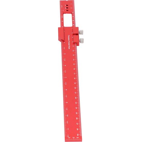 Règle de poche pour menuiserie 30 cm en alliage d'aluminium avec butée coulissante précise pour traçage et bricolage (1/5)