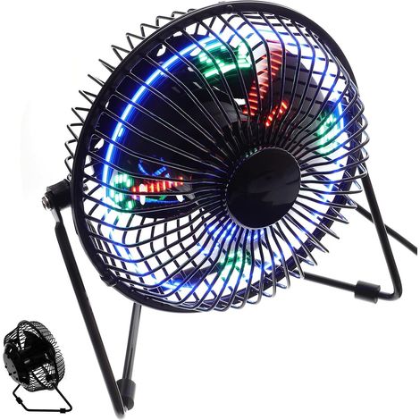 jojofuny Mini Ventilateur LED USB Horloge de Bureau à Led (1/5)