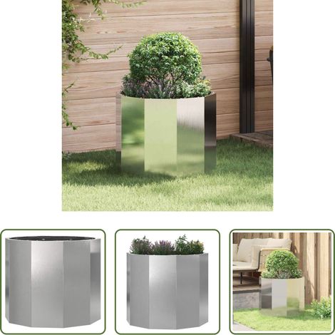 Pot de jardin - Jardinière Argent 60 x 60 x 50 cm Acier inoxydable (1/5)