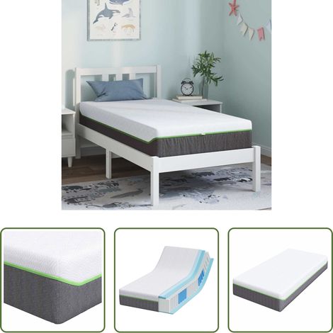 vidaXL Soutien de colonne - Matelas Blanc et Gris 80 x 160 cm Tissu jacquard (1/5)