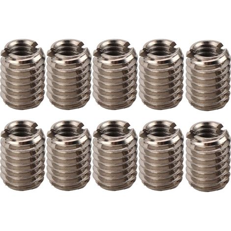 Insertos roscados de acero inoxidable, tuerca reductora hembra M4x0.7 a reductor macho M6x1.0, 8 mm de largo, 10 unidades - Crezuo