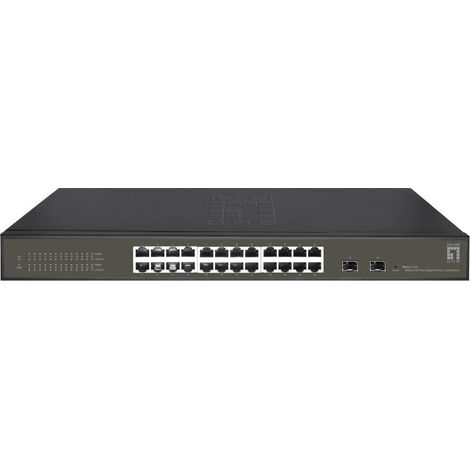 LevelOne Conmutador inteligente Gigabit Lite Hilbert GES-2126 de 26 puertos, 24 Gigabit RJ45, 2 Gigabit SFP (1/5)