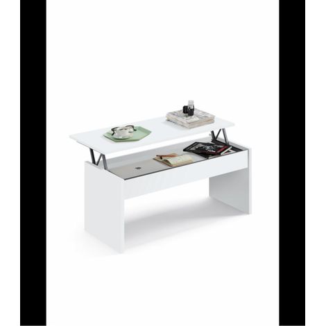 Mesa de centro Elevable Oslo acabado blanco, 47-58 cm(alto)100 cm(ancho)50 cm(largo) (1/4)