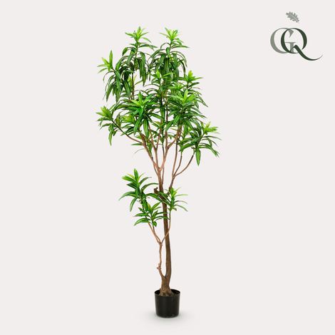 Dragonnier Dracaena Artificiel Plante Verte Bicolore Décoration Intérieure Salon 190 cm - PANGIVO (1/5)