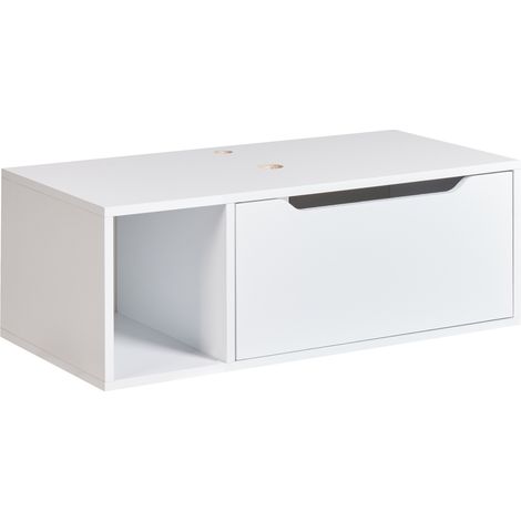 Mueble de pared para baño suspendido 2 estantes 80 x 40 cm blanco Cascavel (1/5)