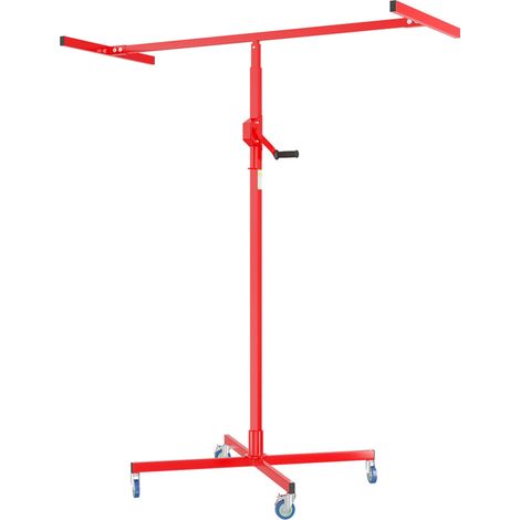 Wiltec Alzalastre per cartongesso fino a max. 50 kg, altezza 190-330 cm, ausilio di montaggio per cartongesso, sollevatore per pannelli con 4 ruote, freni di stazionamento