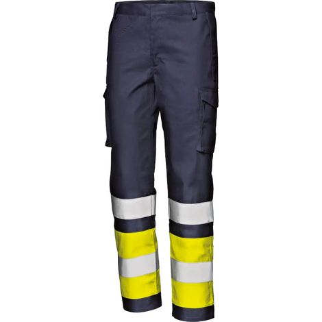 SIR SAFETY SYSTEM SUPERTECH Pantalon de travail multirisque bleu et jaune haute visibilité Taille 58
