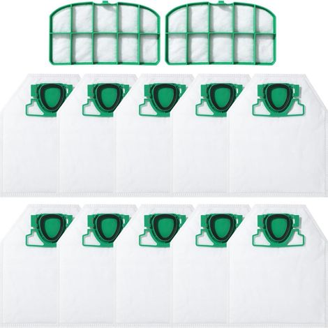 Sac Aspirateur - Filtre Aspirateur - Compatible Con Aspiradores Vorwerk Kobold VK200 FP200 - 10 Unidades Sac + 2 Unidades Filtro (1/5)