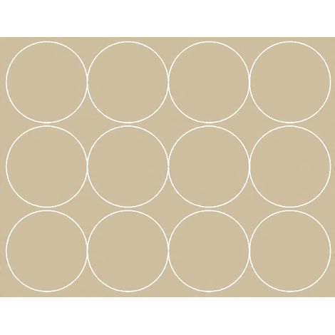 Runde Aufkleber, 12 cm Durchmesser, Punkte, 12 Stück, beige matt