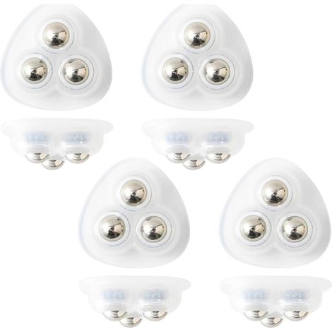 8 Pcs Mini Roulette Pivotantes Auto-adhésives, roulettes pour petit electromenager, Petite Roulette à 3 Billes en Acier pour Machine à Café et Boîte de Rangement, Rotation 360° (1/5)