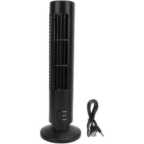 Ventilateur sur pied intelligent noir, silencieux, 2 vitesses, puissant ventilateur-tour sans pales pour maison, chambre ou bureau (modèle 25-26) (1/5)