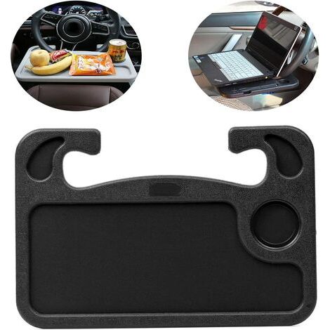 MOON Plateau de volant de voiture portable, support de bureau de voiture pour ordinateur, dner, lecture, écriture (noir) (1/5)