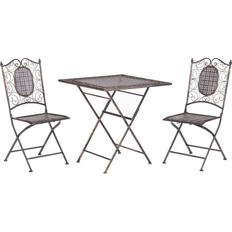 Bistro Set Folding BORMIO Metal Black (1/5)