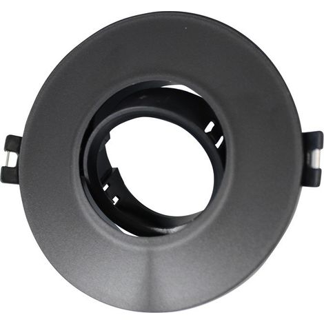 Collerette ronde orientable pour spot GU10 / MR16 Ø110mm - Noir mat (1/5)