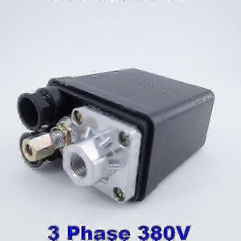 Pressostat/vanne de régulation de haute qualité pour compresseur d'air triphasé 175 psi (10 bar), 380 V, 20 A - 1 orifice - Plage de pression : 6-8 bar (1/5)